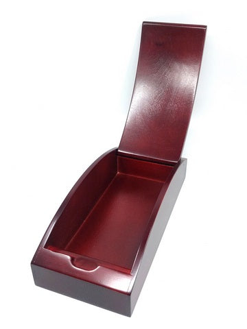 Cutie personalizată din lemn 21 x 9 x 5,5 cm, de culoare vișinie