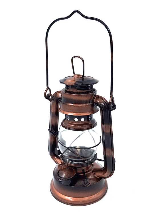 Lampă cu petrol marinărească retro elegantă DT245F, cu posibilitate de personalizare prin gravură, ideală pentru cadou, realizată din sticlă și tablă, înălțime 19 cm, design nautic
