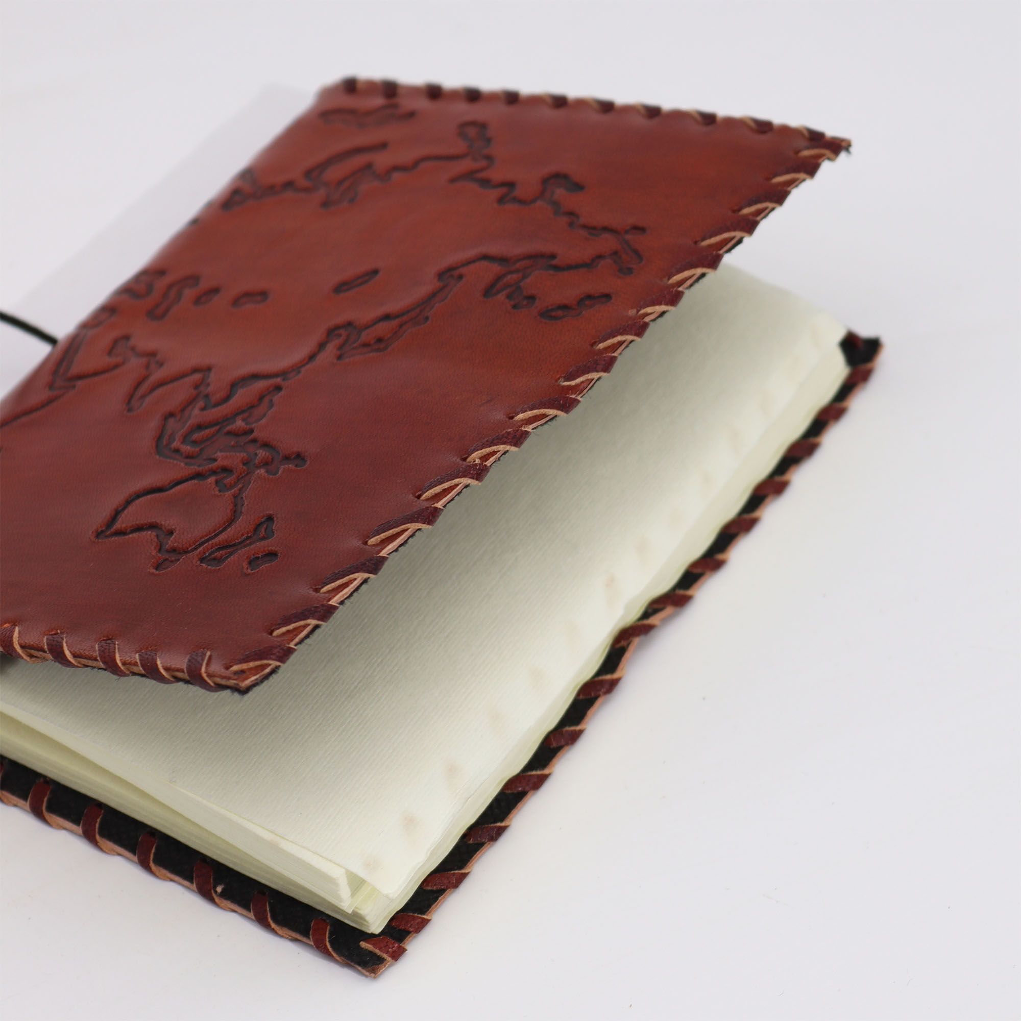 Jurnal de călătorie din piele cafeniu deschis 17x13 cm