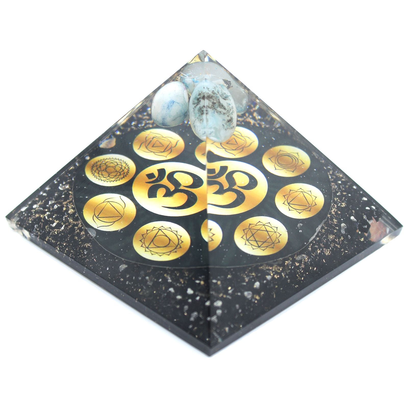Piramidă orgonitică Midnight Om Chakra