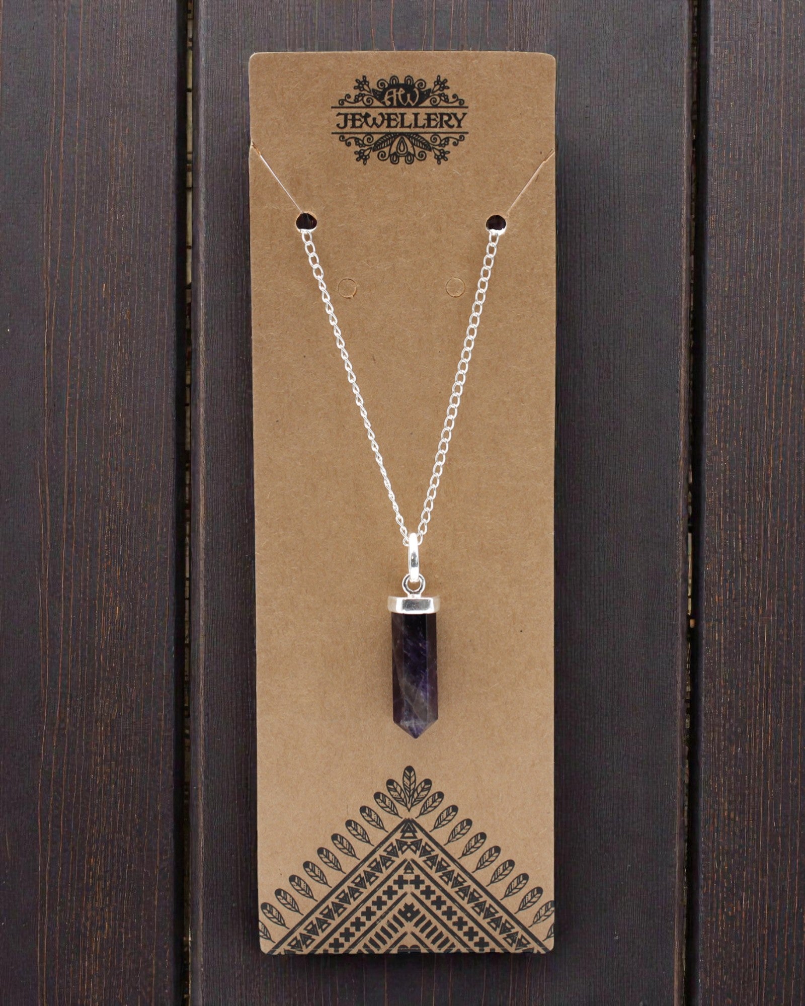 Vârf de ametist – pandantiv clasic, cu vârf, din ametist