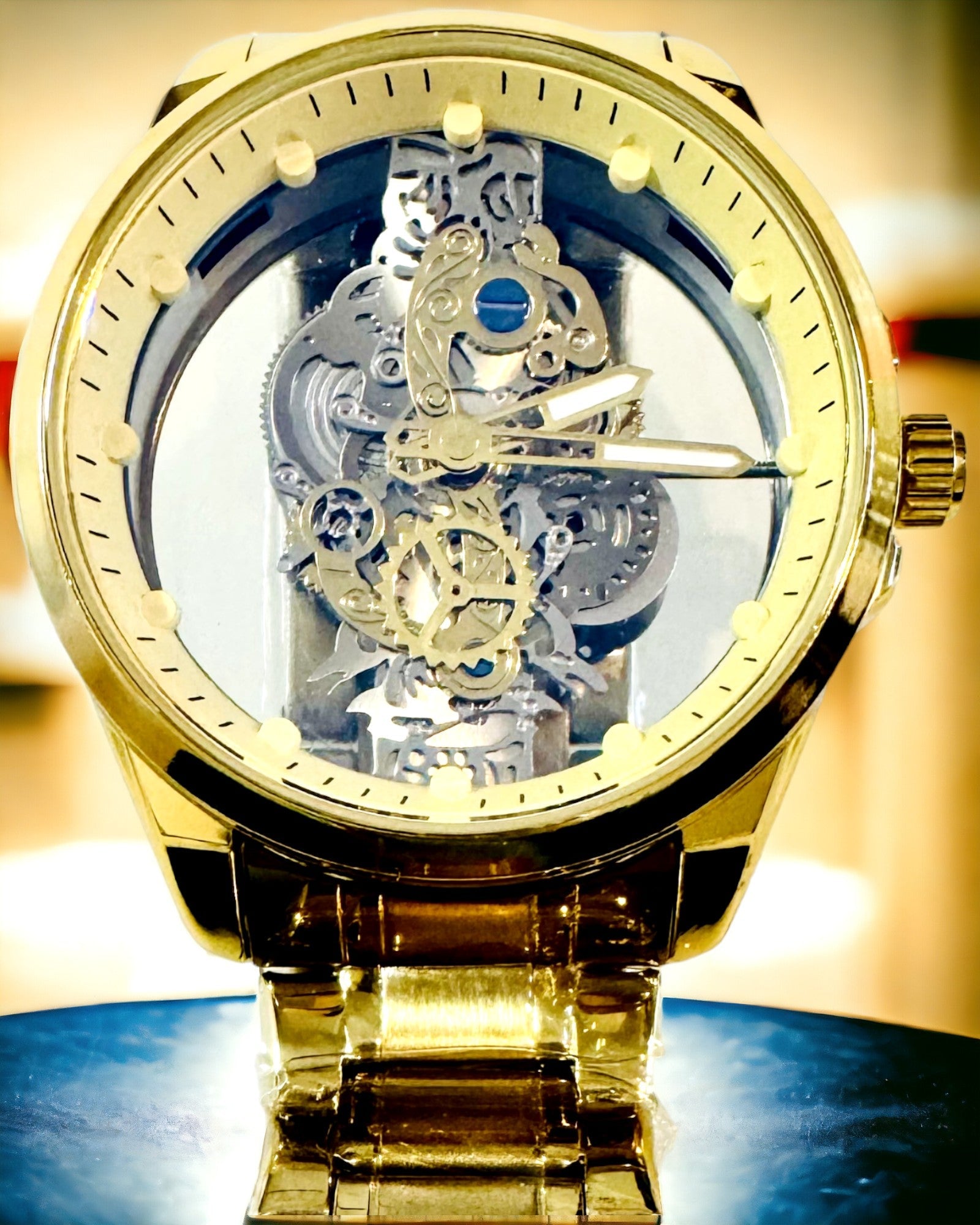 Ceas Sport Bărbătesc cu Mecanism Quartz Transparent pe Ambele Părți și Brățară din Aluminiu – Ideal pentru Cadou. Personalizare cu Gravură