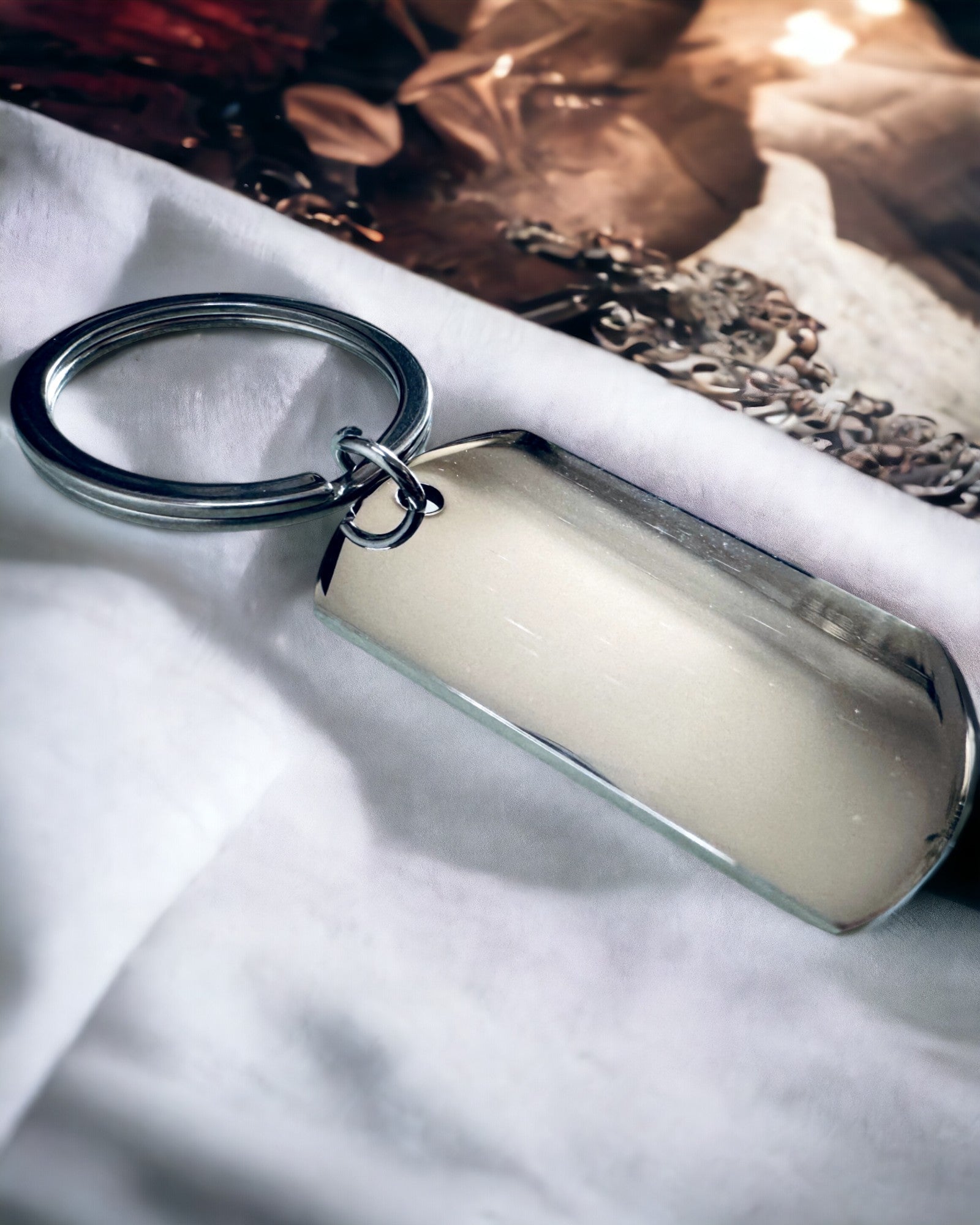 Breloc Militar ID „Plăcuță de Identificare” din Oțel Inoxidabil – Gravură Personalizată