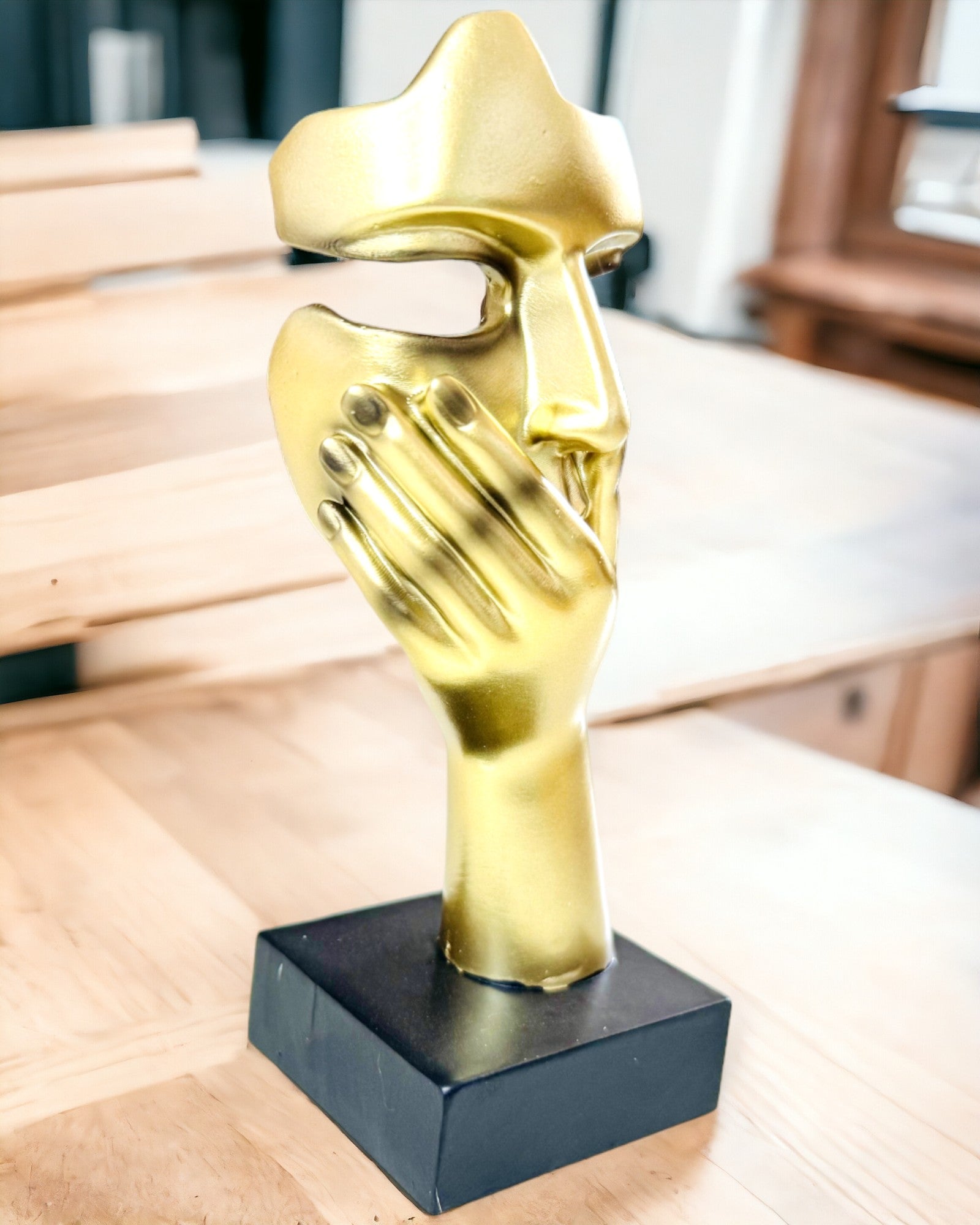 Sculptură Abstractă a Mâinii „Atingerea Artei” - Decorațiune de Birou în Stil European, Personalizare cu Gravură 2 bucăți