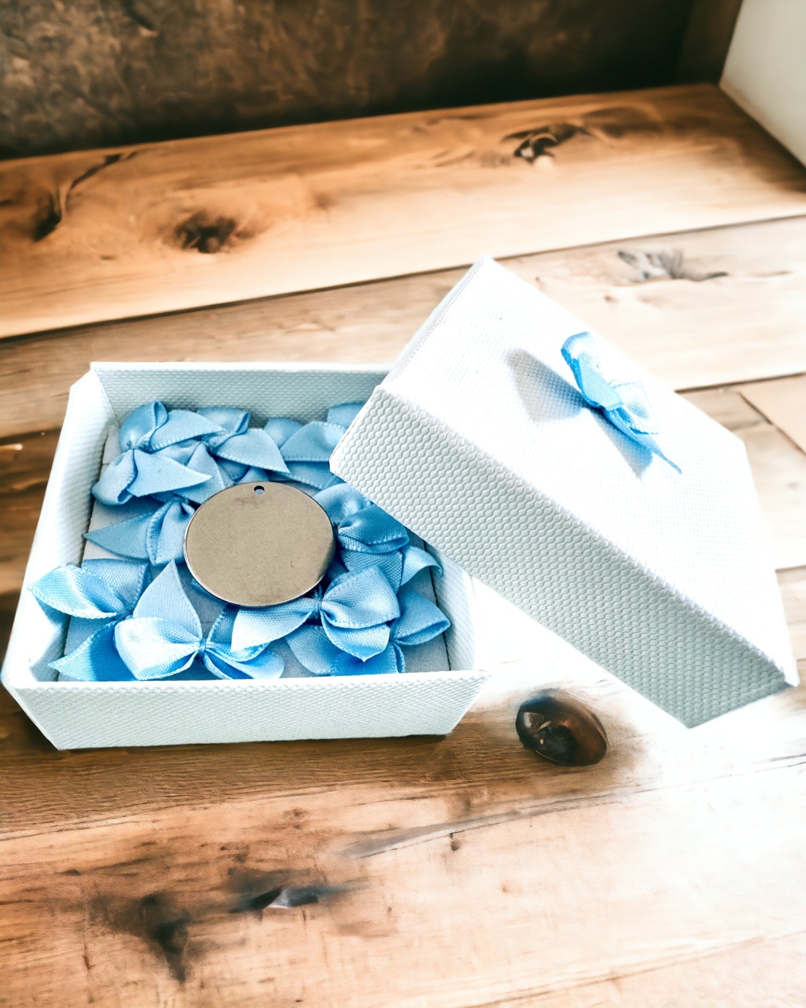 Pandantiv Rotund din Oțel Inoxidabil pentru cadou cu posibilitate de Personalizare, gravare