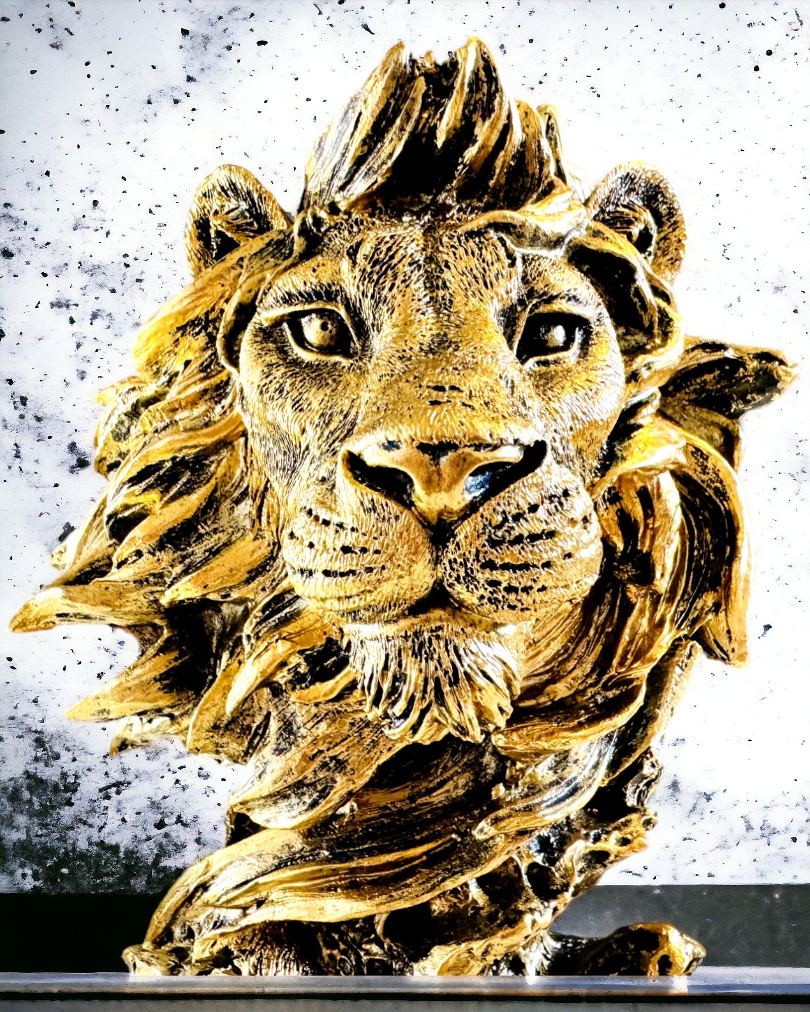 Leul Regal - Figură Decorativă Majestică cu Posibilitate de Gravare, 2 variante de culori disponibile, pentru cadou