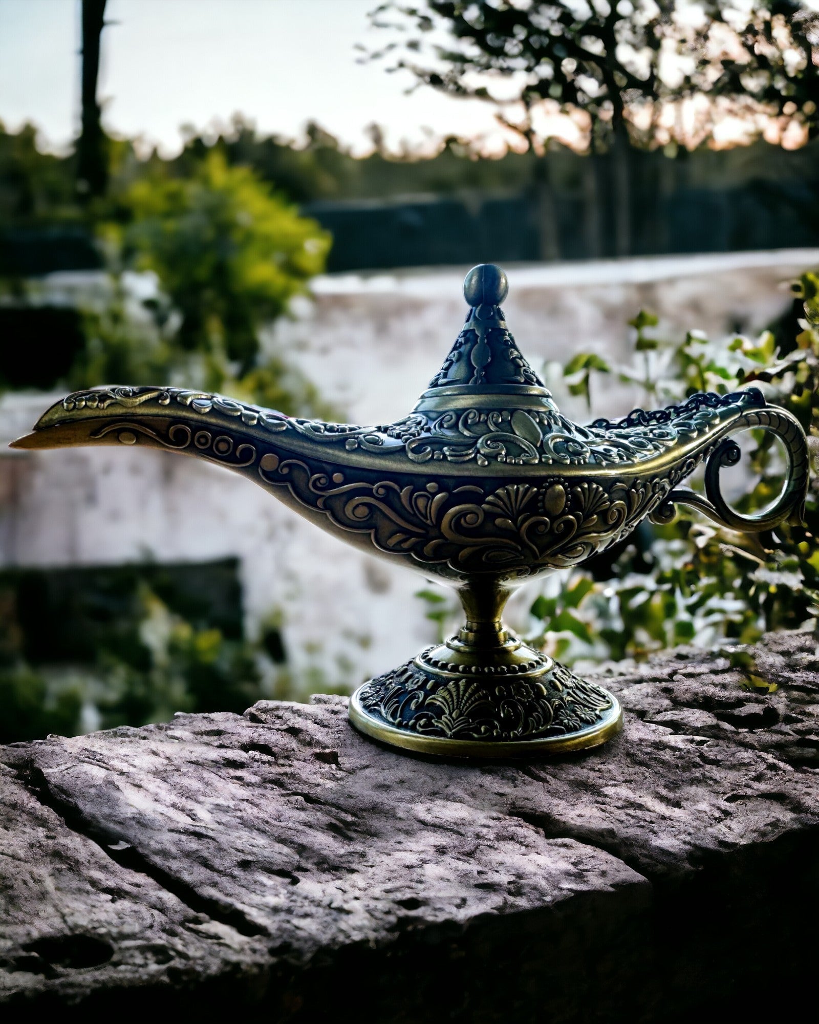 Lampa Magică a lui Aladin cu Opțiune de Gravare - Variantă Aur Tocată