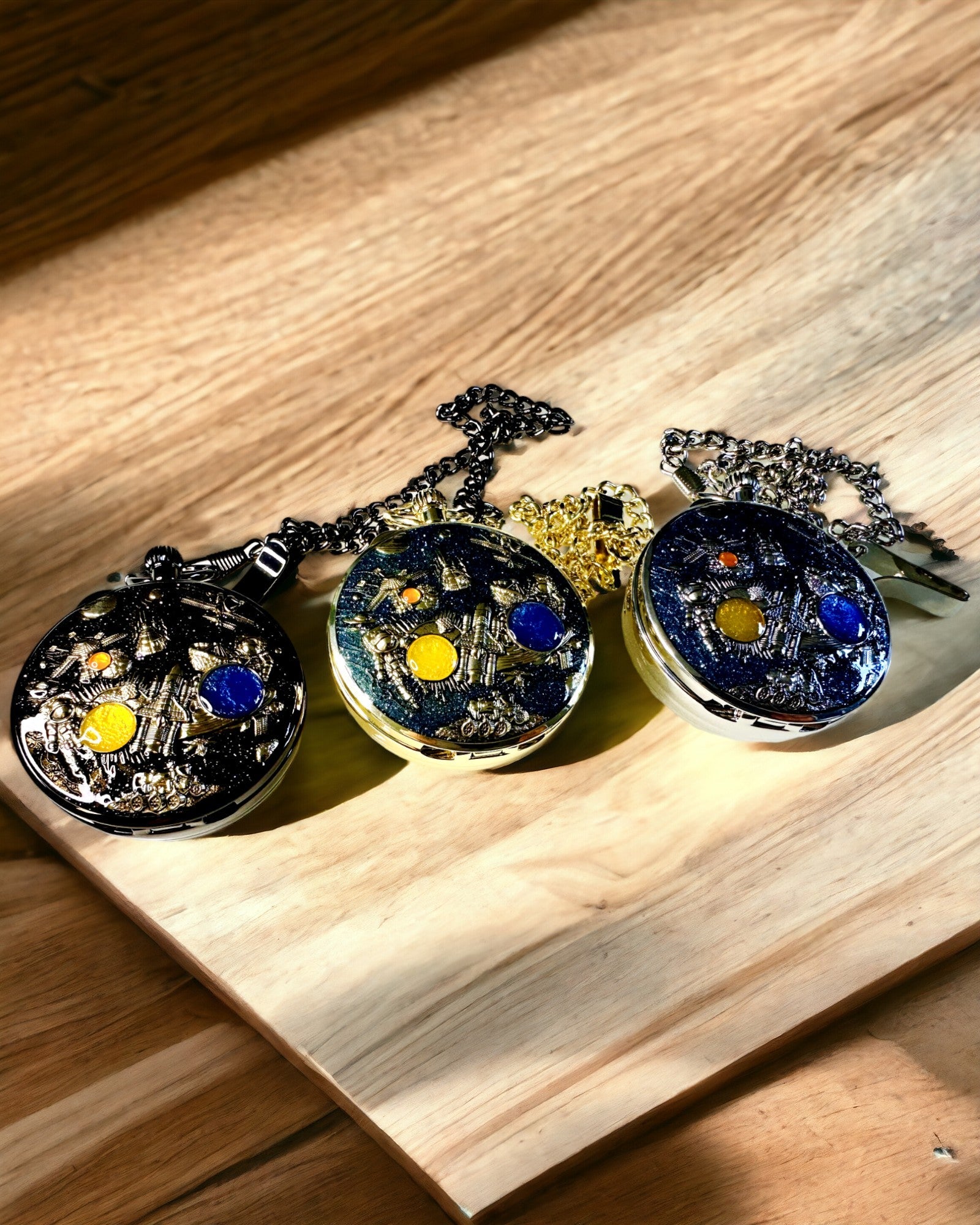 Ceas de buzunar "Astrum Temporis" - Ramă neagră. Posibilitate de personalizare cu gravură