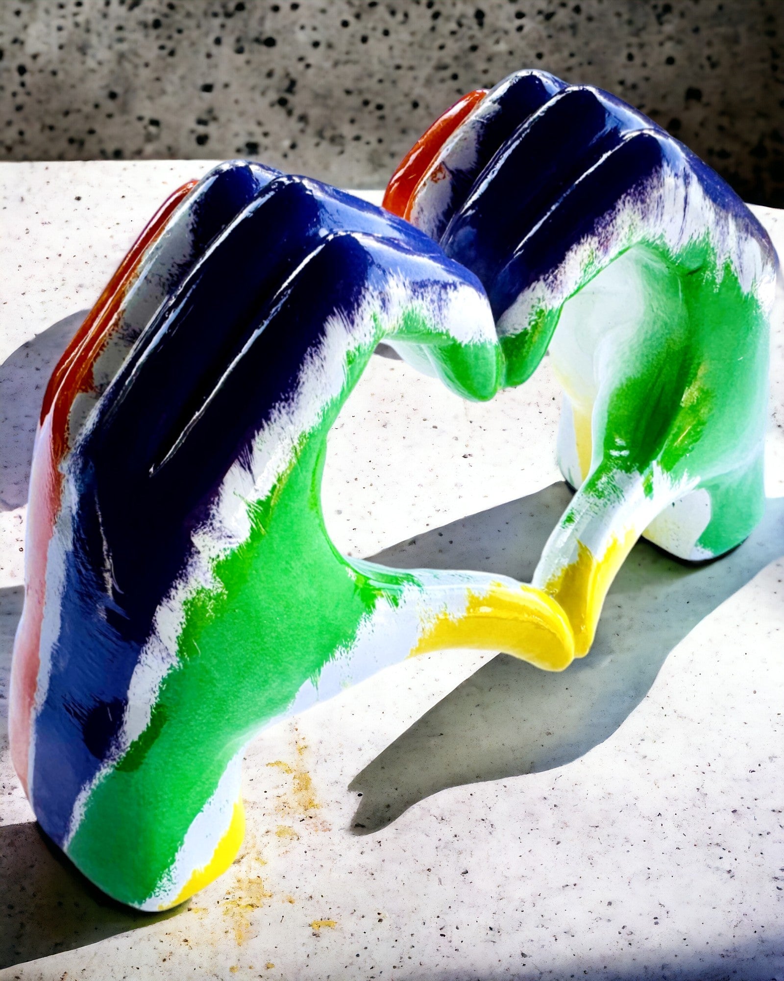 Inimă Spațială Colorată - Figurină Decorativă din Rășină cu posibilitate de personalizare, pentru cadou