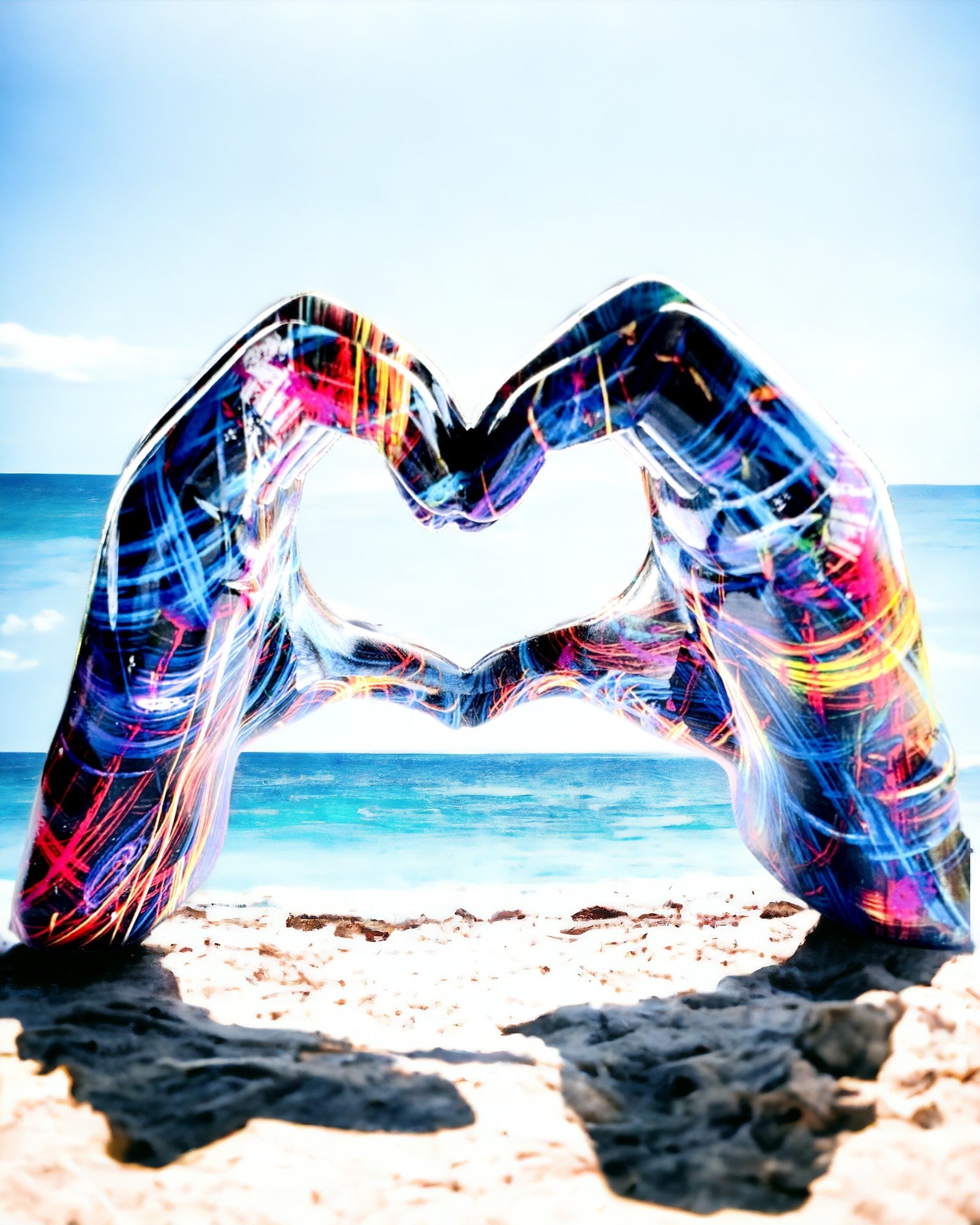 Kalejdoskop Serce – Ornament Manual din Rășină cu Posibilitate de Gravare