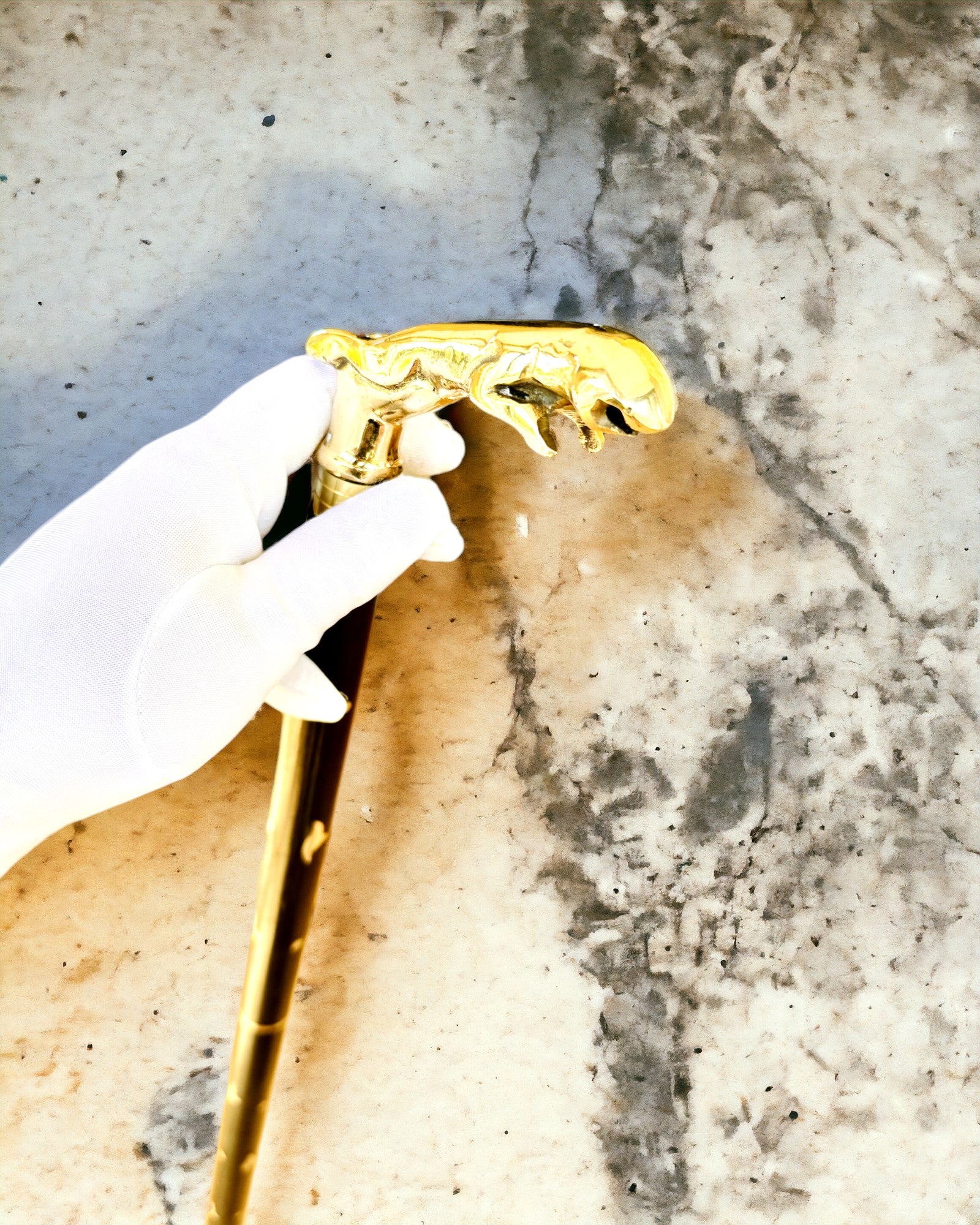 Baston de plimbare „Jaguar Elegance” din lemn de mango - posibilitate de personalizare cu gravură