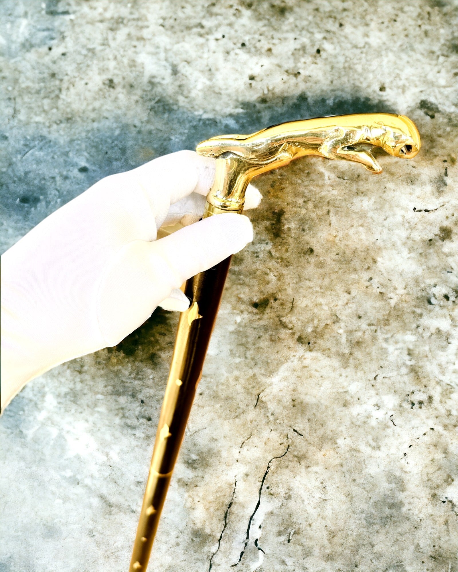 Baston de plimbare „Jaguar Elegance” din lemn de mango - posibilitate de personalizare cu gravură