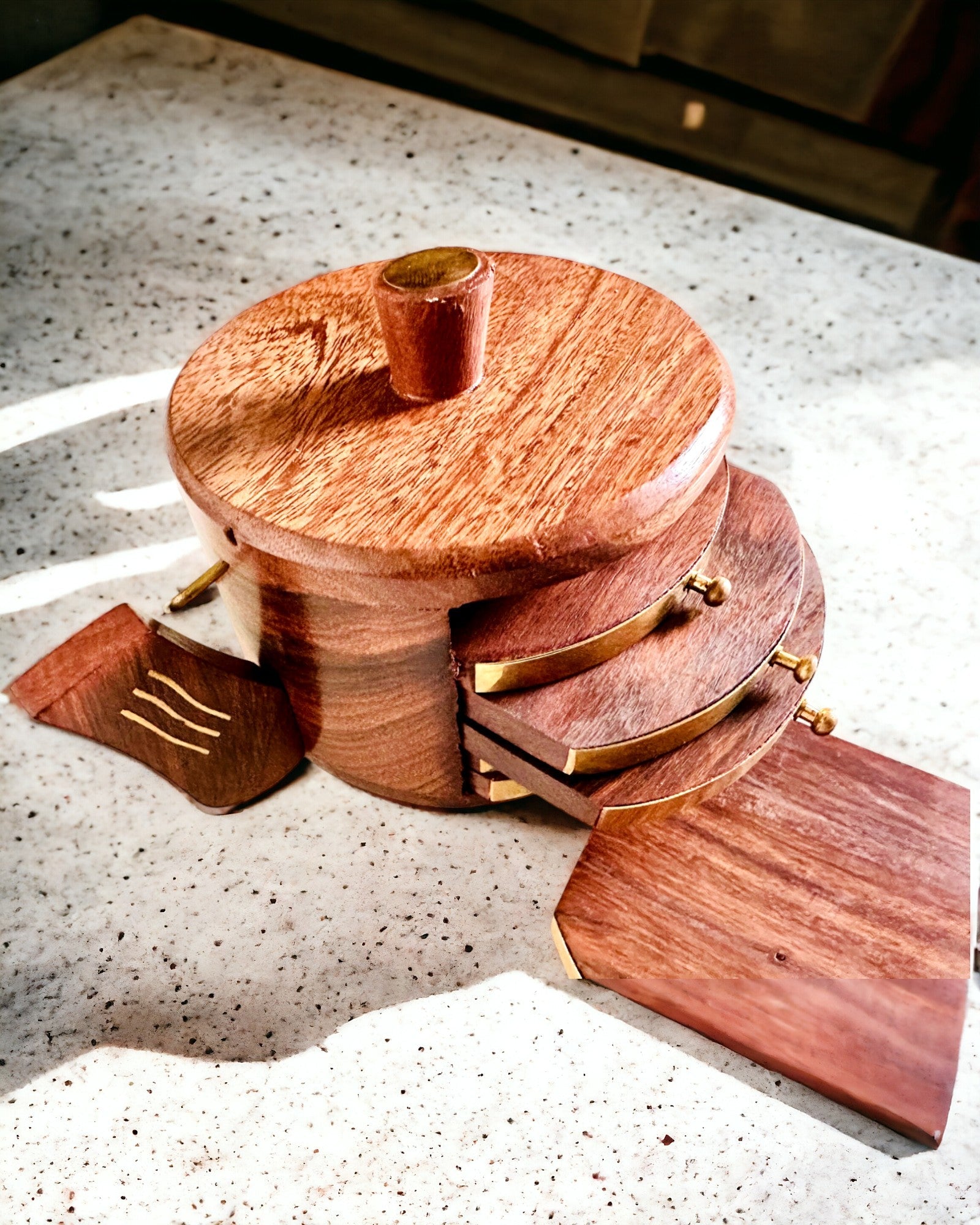 Retro Cutie de Ceai din Lemn cu Opțiune de Gravare