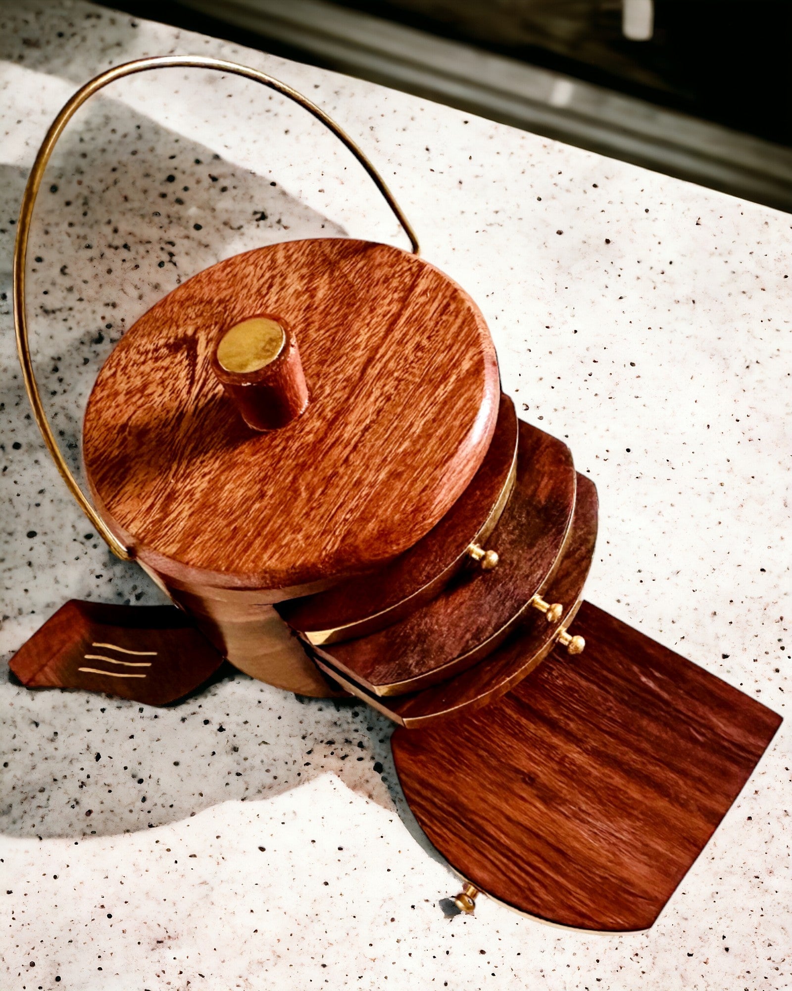 Retro Cutie de Ceai din Lemn cu Opțiune de Gravare