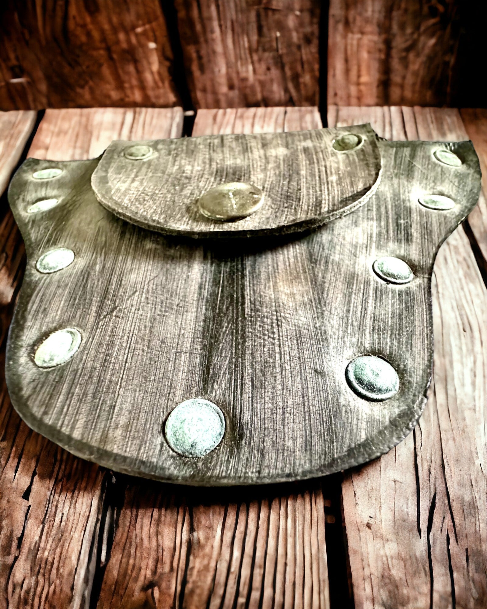 Punguță Secretă a Spiridușului Pădurii - Punguță Mică din Piele, Realizată Manual