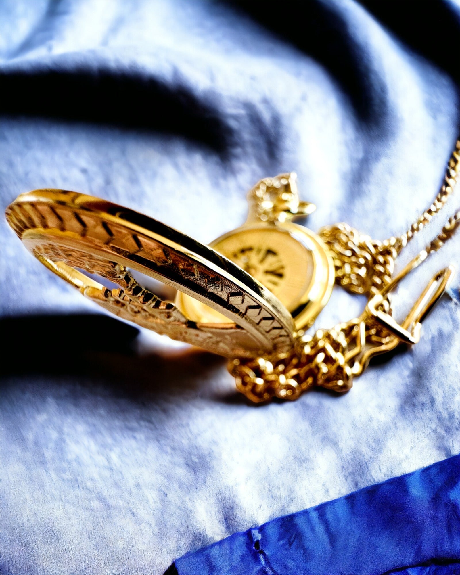 Ceas de buzunar „Imperialny Pociąg”, posibilitate de personalizare cu gravură, culoare aurie