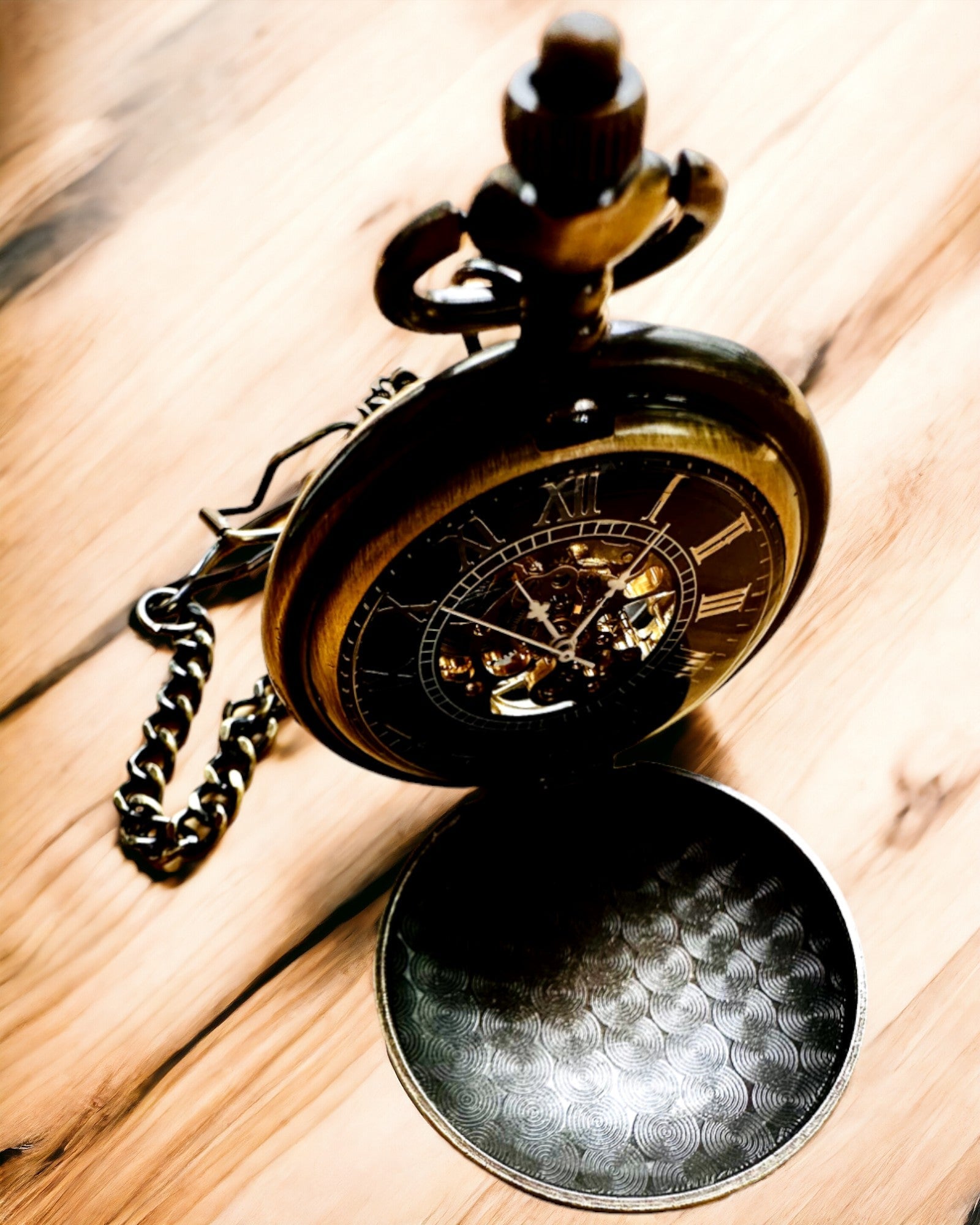 Ceas de buzunar clasic "Vintage Elegance", culoare aurie, posibilitate de personalizare cu gravură