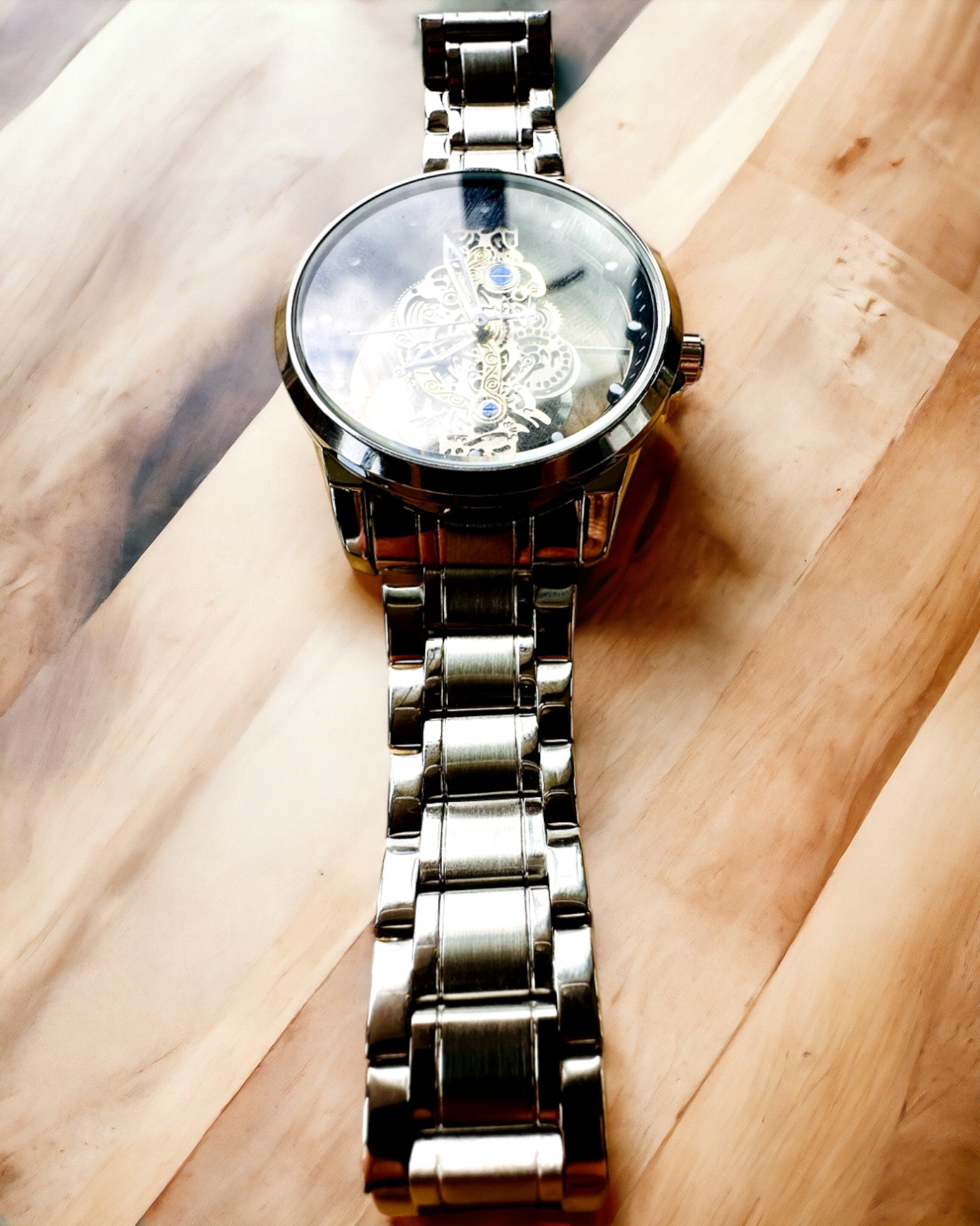 Ceas bărbătesc elegant KIMSDUN Prestige Mecanism Transparent și Eleganță Sportivă, posibilitate de personalizare cu gravură