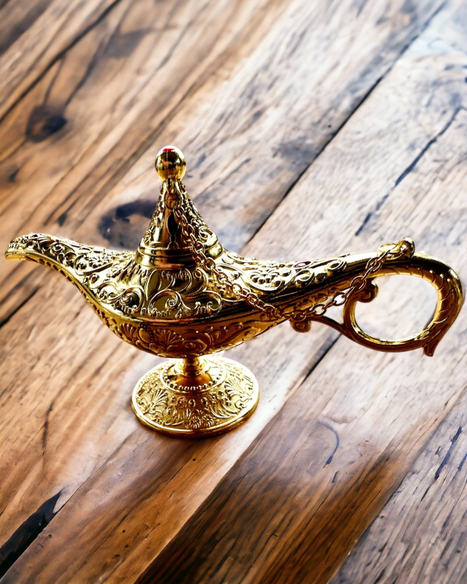 Lampa Magică a lui Aladin cu Opțiune de Gravare - Variantă Clasică Aurie, împletită