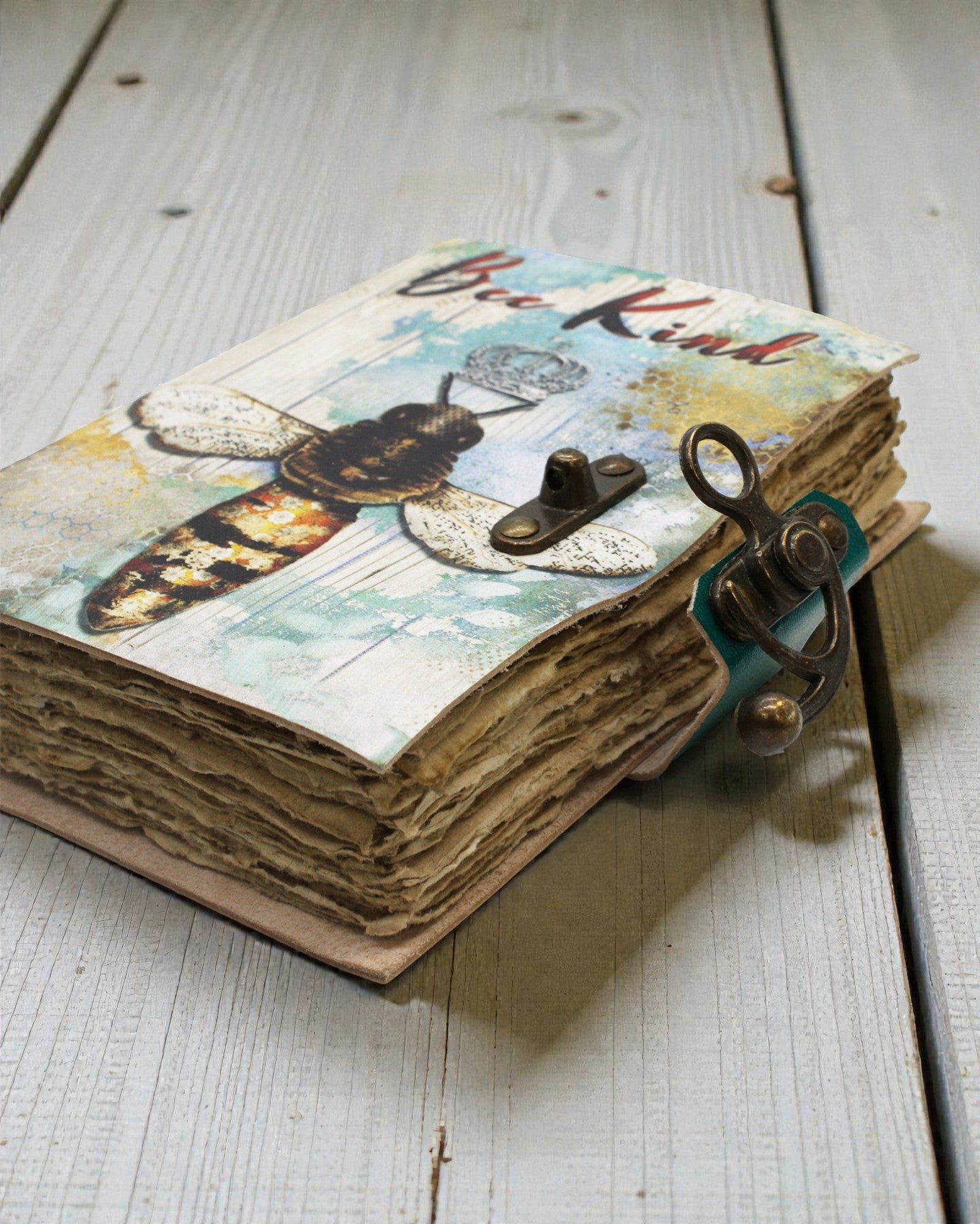 Caiet de notițe din piele „Fii bun”, cu margini franjurate (17,8x12,7 cm)