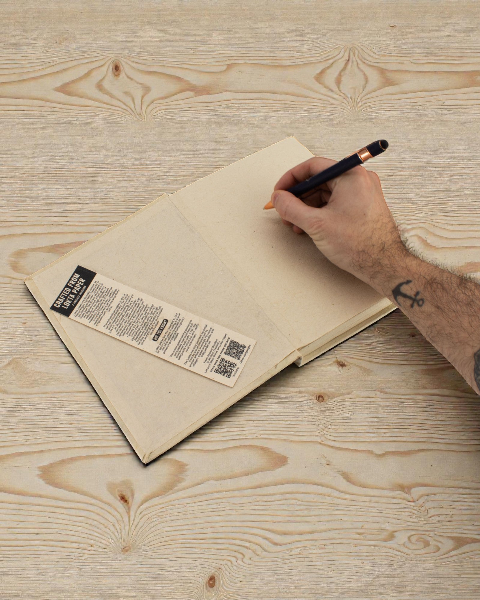 Caiet Lokta Inspirație Mare (21x15cm) - 45 de foi - O suflare - include semn de carte