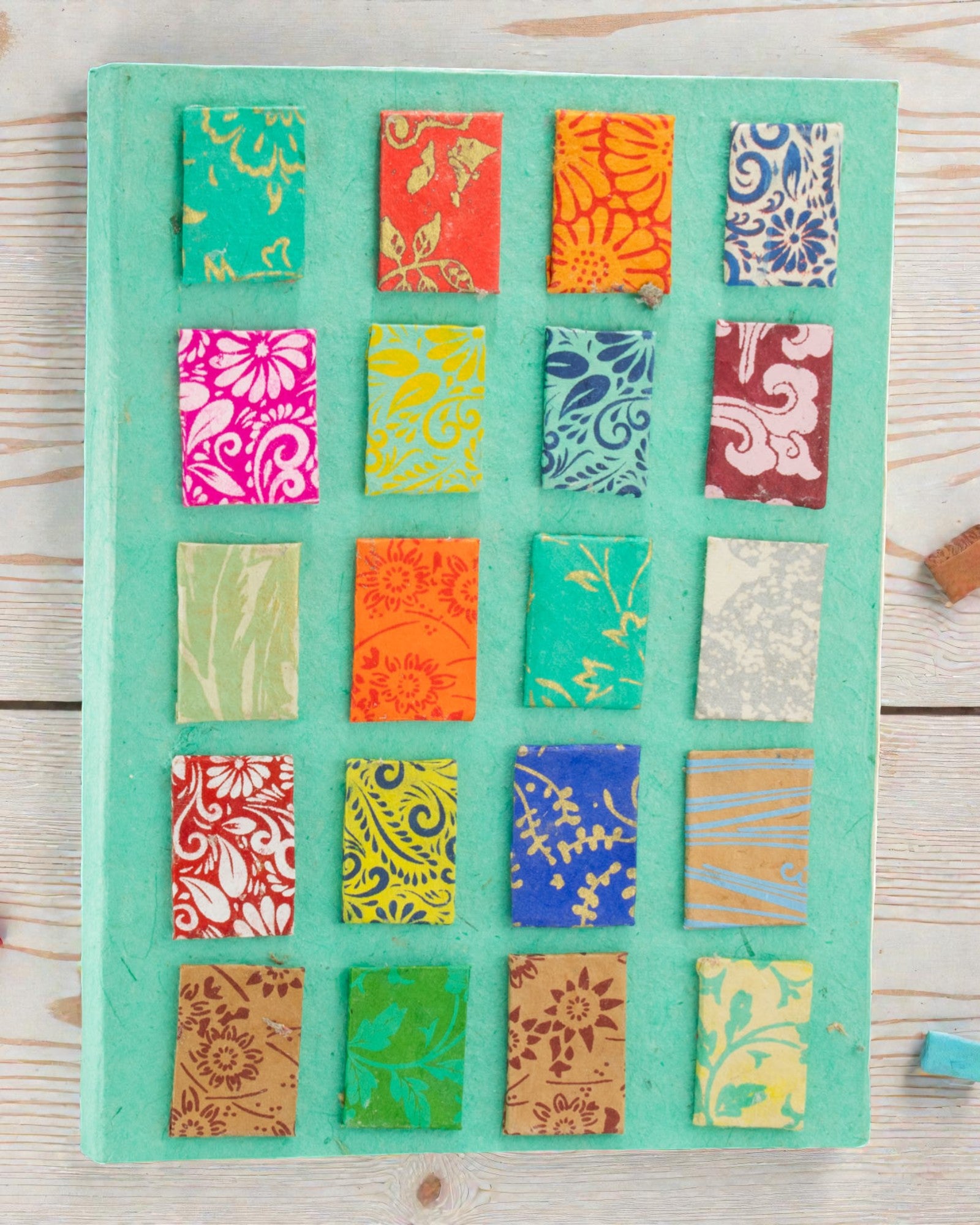 Artystyczny Notatnik Lokta Mosaic – Mini Kafelki Turkus (45 kartek, 21 x 15 cm)