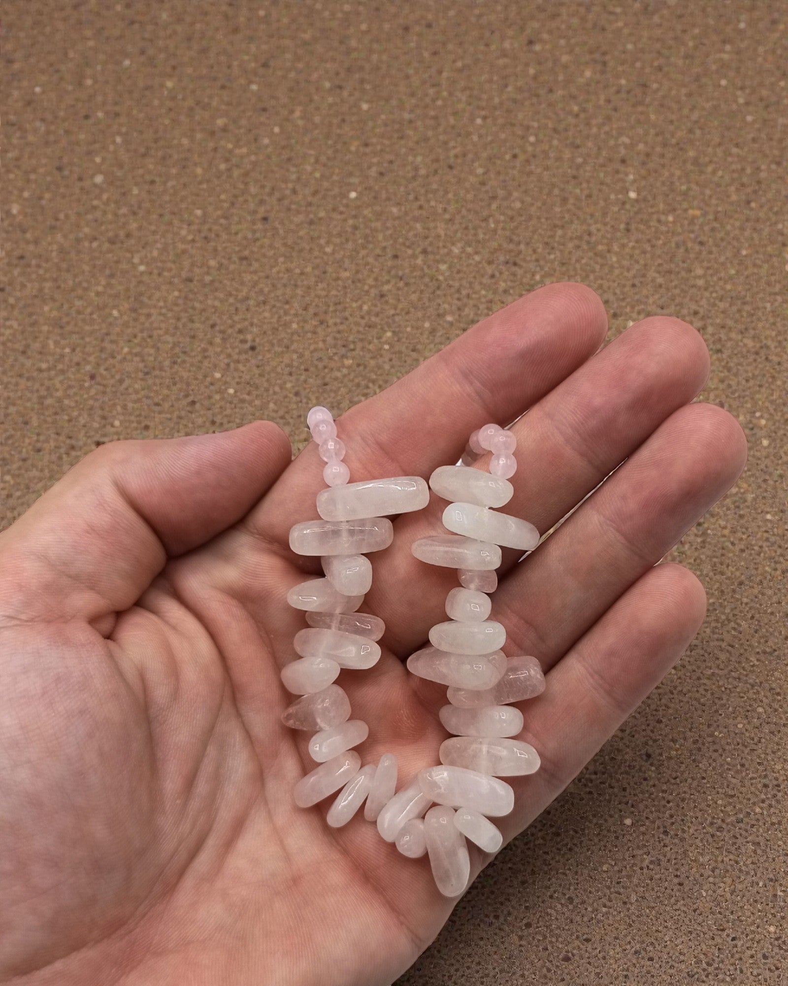 Colier cu piatră prețioasă Longstone – cuarț roz