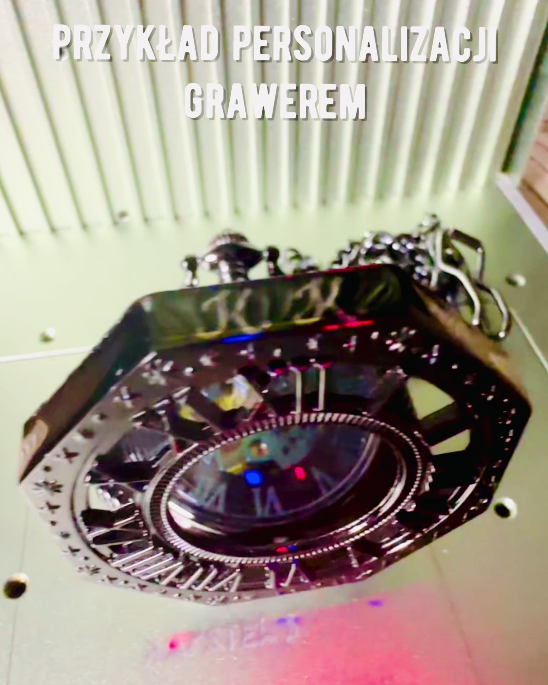 Ceas de Buzunar Mecanic Clasic Octogonal Steampunk de Culoare Neagră, Gravură