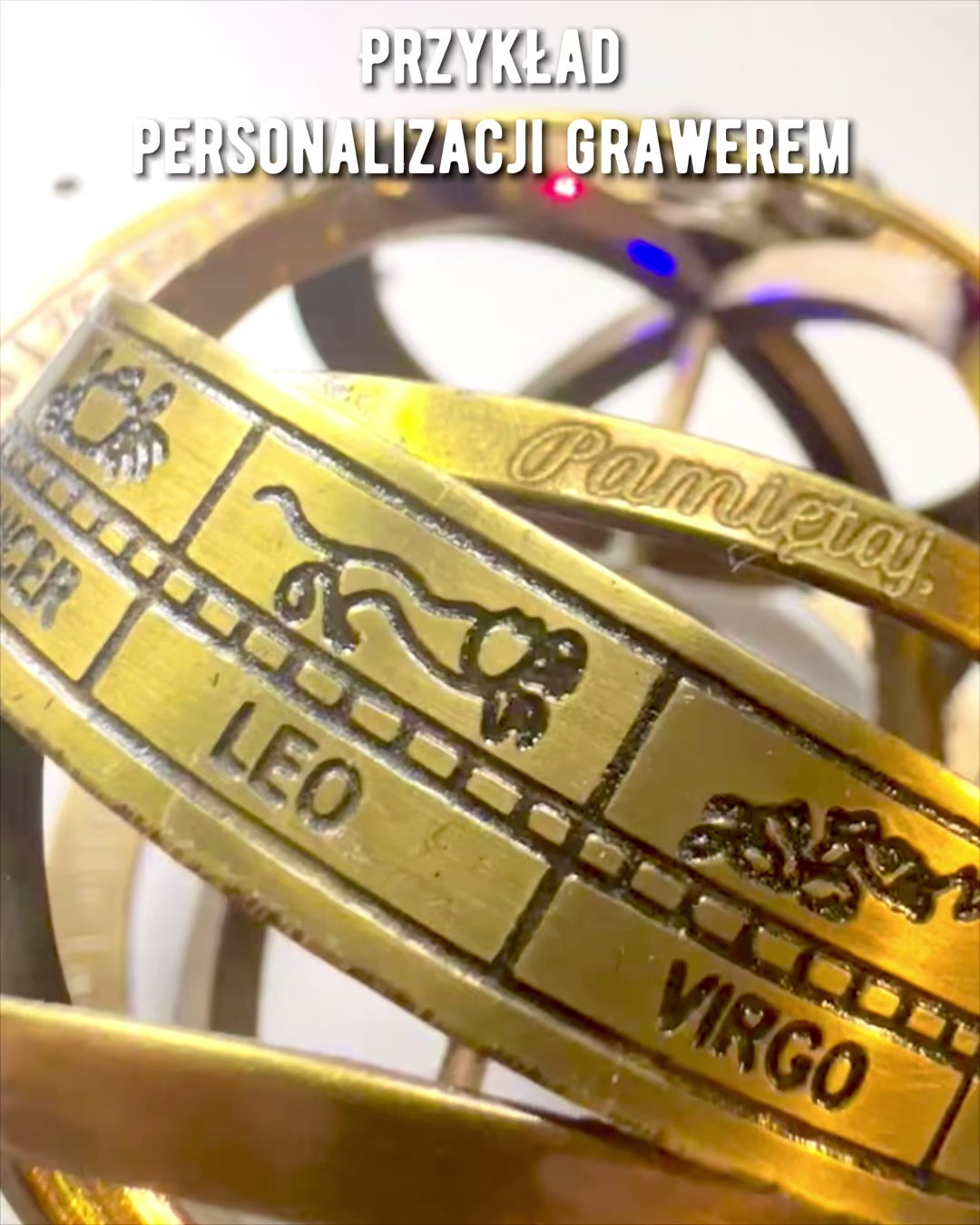 Ceas Astronomic „Armonia Cosmică” - posibilitate de personalizare cu gravură