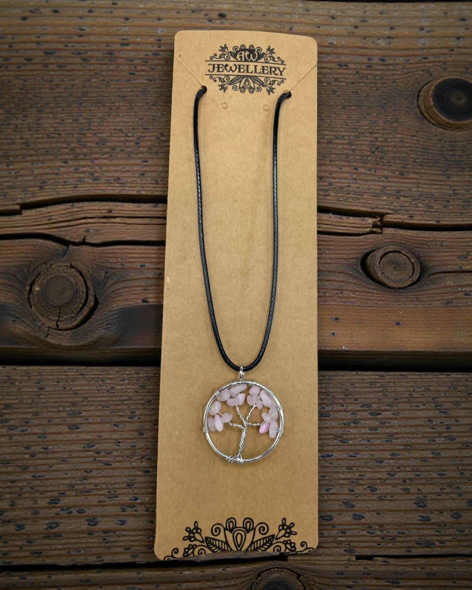 Naszyjnik Drzewo Życia Miłość i Delikatność – Kwarc Różowy