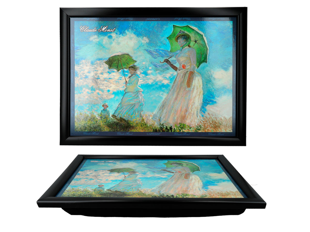 Suport pentru laptop C. Monet, Femeie cu umbrelă de soare, personalizat cu posibilitate de gravare, elegant și artistic, 30.5x40.5cm, ideal pentru cadou