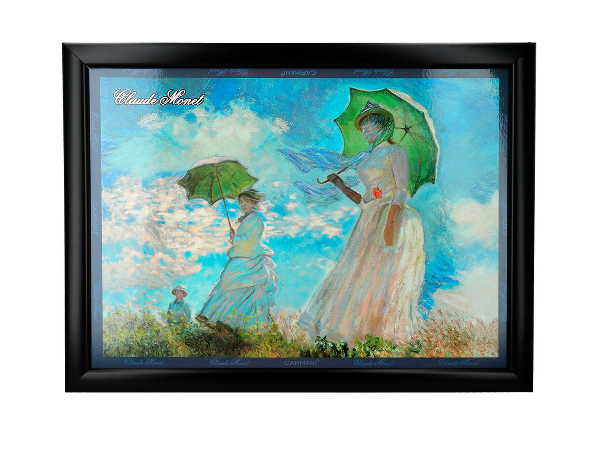 Suport pentru laptop C. Monet, Femeie cu umbrelă de soare, personalizat cu posibilitate de gravare, elegant și artistic, 30.5x40.5cm, ideal pentru cadou