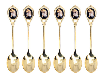 Set de 6 lingurițe placate cu aur 24K cu motiv grecesc
