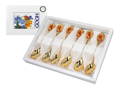 Set de 6 lingurițe aurii cu motivul Floarea-soarelui de Vincent van Gogh