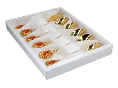 Set de 6 lingurițe aurii cu motivul Floarea-soarelui de Vincent van Gogh