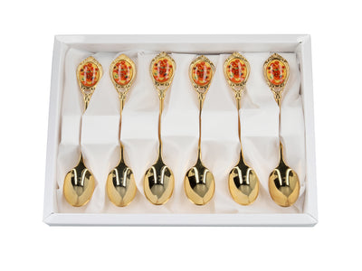 Set de 6 lingurițe aurii cu motivul Floarea-soarelui de Vincent van Gogh