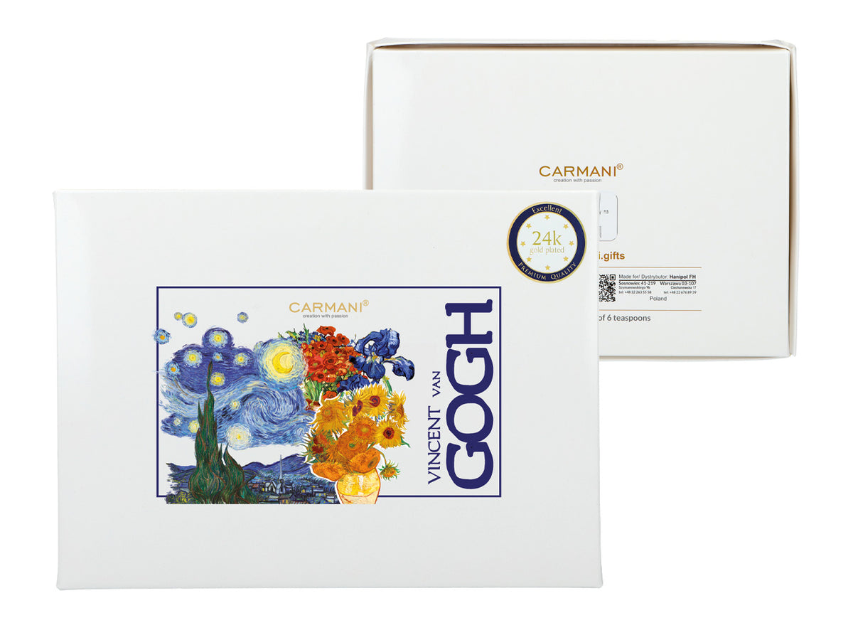 Set de 6 lingurițe aurii cu motivul Floarea-soarelui de Vincent van Gogh