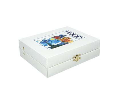 Set de 6 lingurițe placate cu aur 24K cu 1 linguriță pentru zahăr - V. van Gogh, mix, posibilitate de personalizare prin gravură, ambalaj elegant pentru cadou, dimensiuni 13 cm