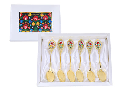Set de 6 lingurițe, lingurițe placate cu aur 24K