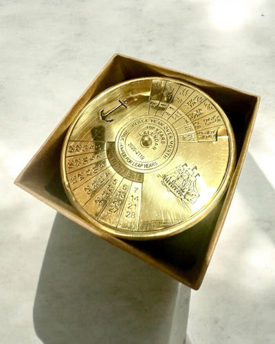 Calendario de la Eternidad Navegación Marítima – Calendario de latón de 100 años – posibilidad de grabado como regalo