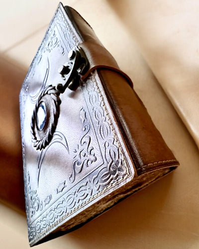 Jurnal Premium, Model Antic, Caiet din Piele „Cronica Magică” 200 de pagini, 2 variante disponibile, personalizare cu gravură