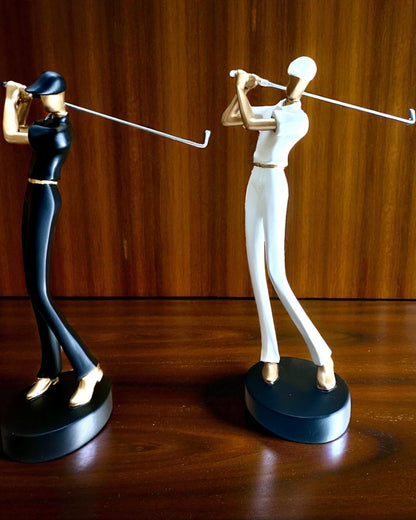 Figurină de jucător de golf „Swing Elegance”, 24 cm înălțime, decorativă cu posibilitate de gravare pentru cadou