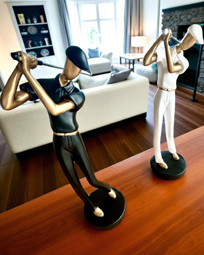 Figurină de jucător de golf „Swing Elegance”, 24 cm înălțime, decorativă cu posibilitate de gravare pentru cadou