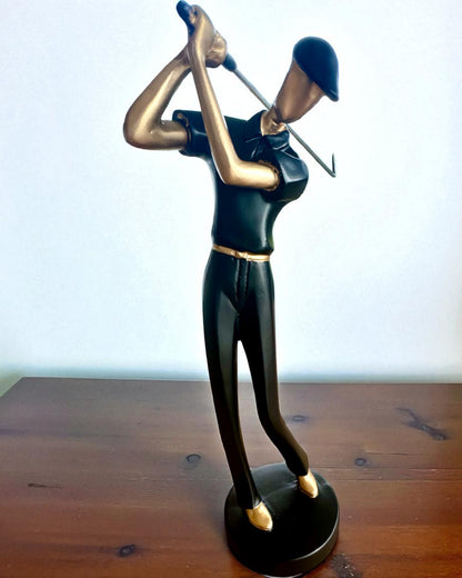 Figurină de jucător de golf „Swing Elegance”, 24 cm înălțime, decorativă cu posibilitate de gravare pentru cadou