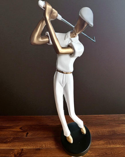 Figurină de jucător de golf „Swing Elegance”, 24 cm înălțime, decorativă cu posibilitate de gravare pentru cadou