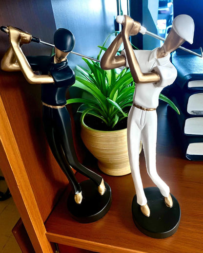 Figurină de jucător de golf „Swing Elegance”, 24 cm înălțime, decorativă cu posibilitate de gravare pentru cadou