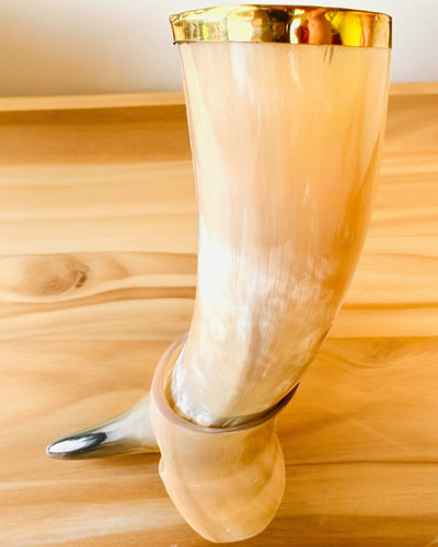 Cana din Corn "Viking Valor" - Gravură Manuală, Calitate Premium - 4 variante disponibile