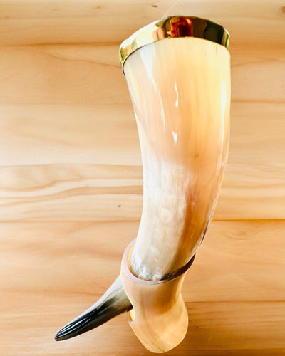 Cana din Corn "Viking Valor" - Gravură Manuală, Calitate Premium - 4 variante disponibile