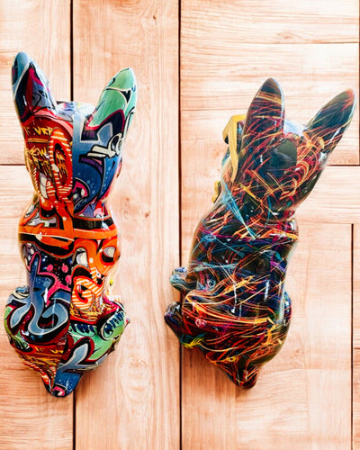 Bulldog Colorat cu Ochelari - Decorațiune Interioară Unică, figurină decorativă pentru cadou, personalizare cu gravură