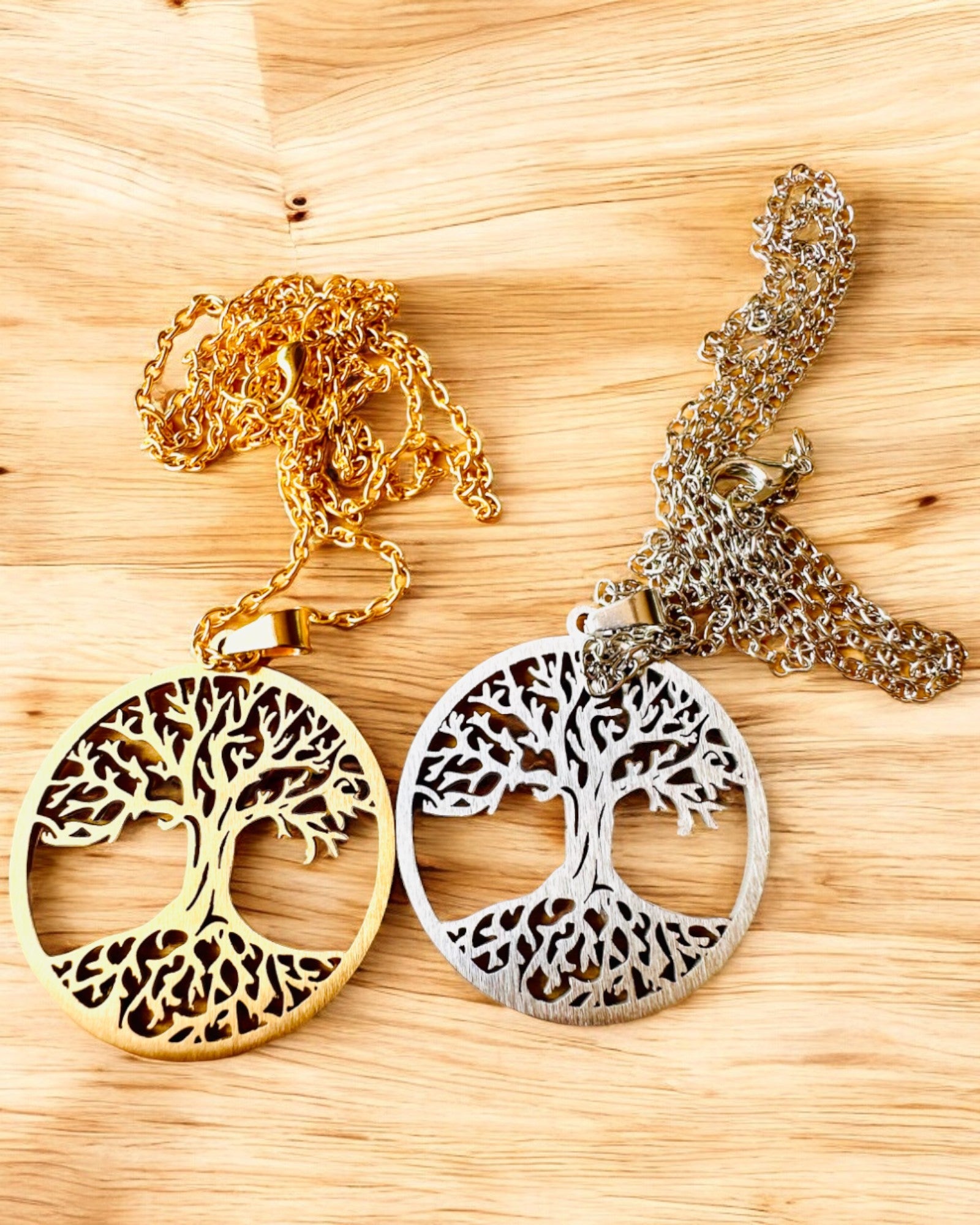 Colier "Arborele Vieții" din Oțel Inoxidabil - personalizare cu gravură, 2 variante de culoare